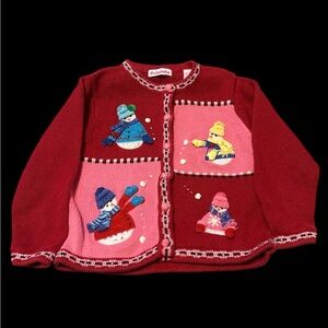 Festive Kids Sweater with Snowman Design